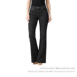 Lois Juliane Bootcut Flare Jeans Canada Made Dark Wash Y2K Stretch Denim W27